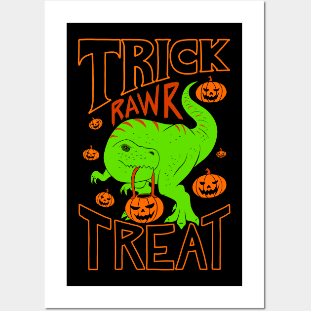 Trick Rawr Treat Wall Art by Sachpica